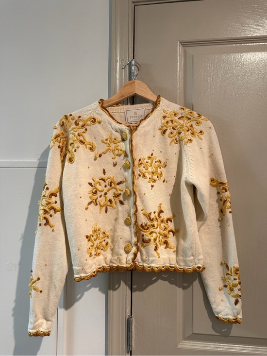 Express Sweaters - Vintage Express Tricot Embroidered Sweater Size Small